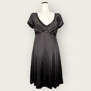 NWOT | Susana Monaco | Ruffle Cap Sleeve Dress | Dark Brown | See Measurements